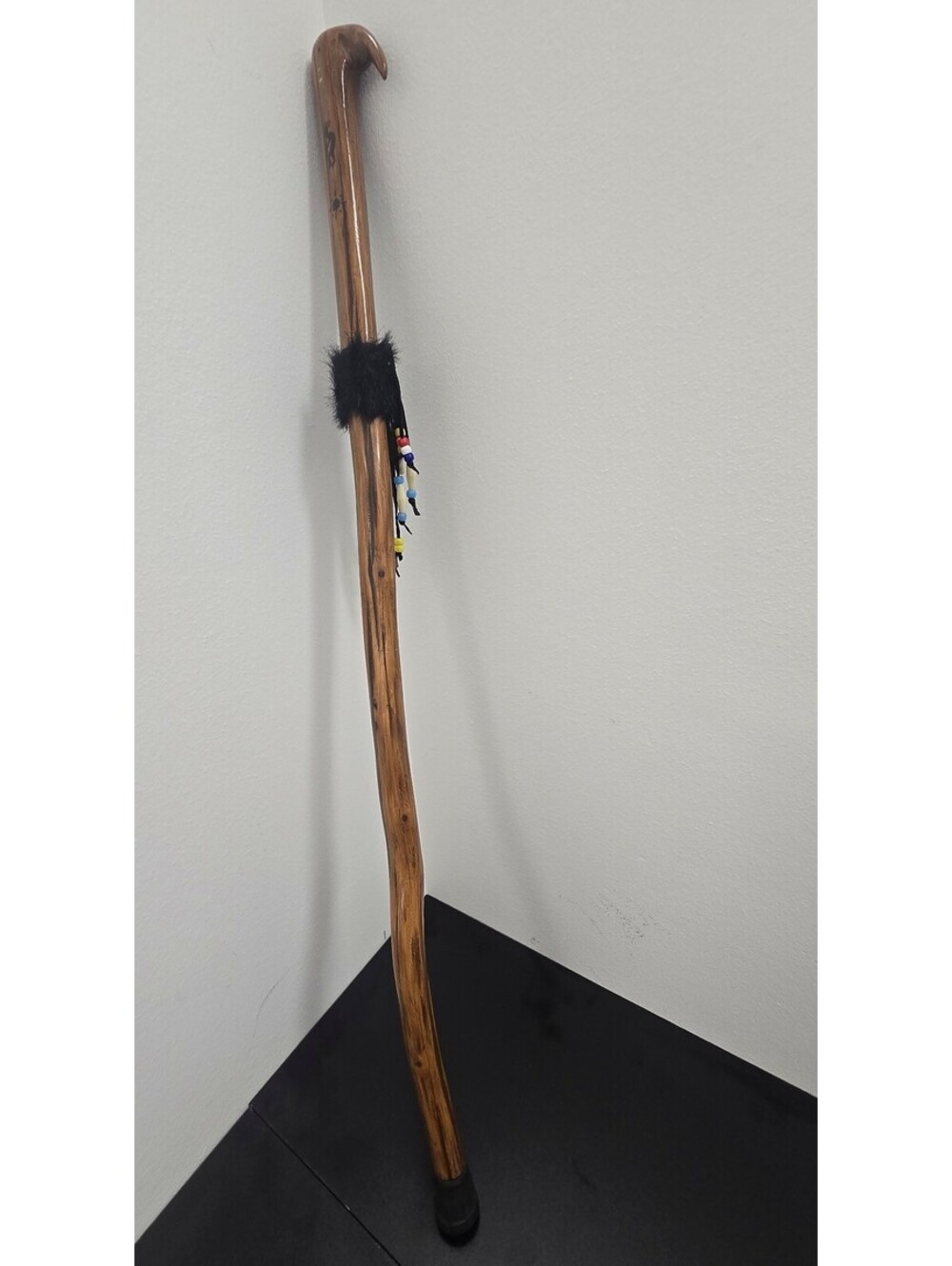Handcrafted Wood Cane 38" Beaded Southwest Folk Art